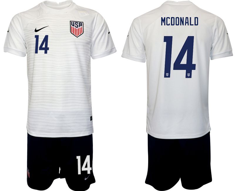 Men 2022 World Cup National Team United States home white 14 Soccer Jersey